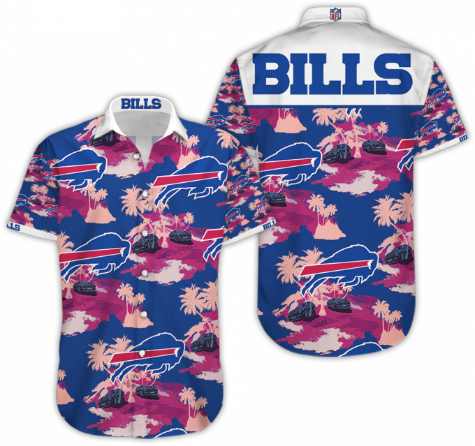 Buffalo Bills Hawaiian Button-Up Shirt,Hawaiian Shirt Gift, Christmas Gift 7