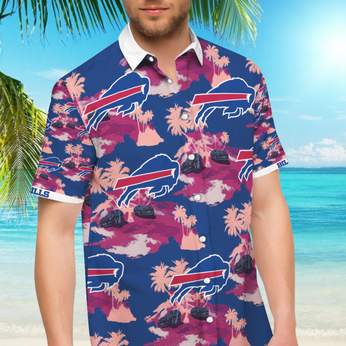 Buffalo Bills Hawaiian Button-Up Shirt,Hawaiian Shirt Gift, Christmas Gift 1