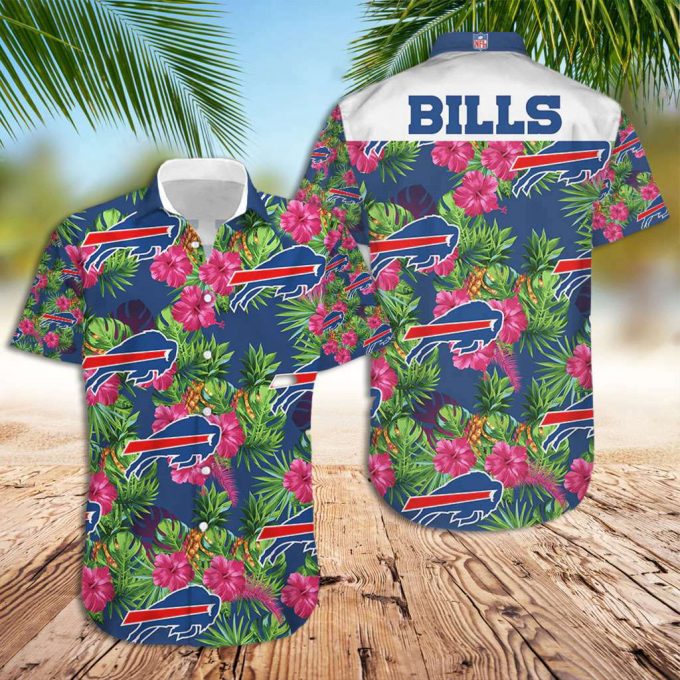 Buffalo Bills Hawaiian Shirt Bills Tropical Flower And Pineapple Hawaiian Shirt 2