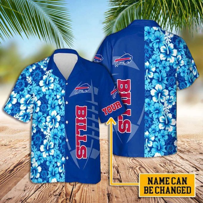 Buffalo Bills Hawaiian Shirt Blue Flower Custom Hawaiian Shirts 2