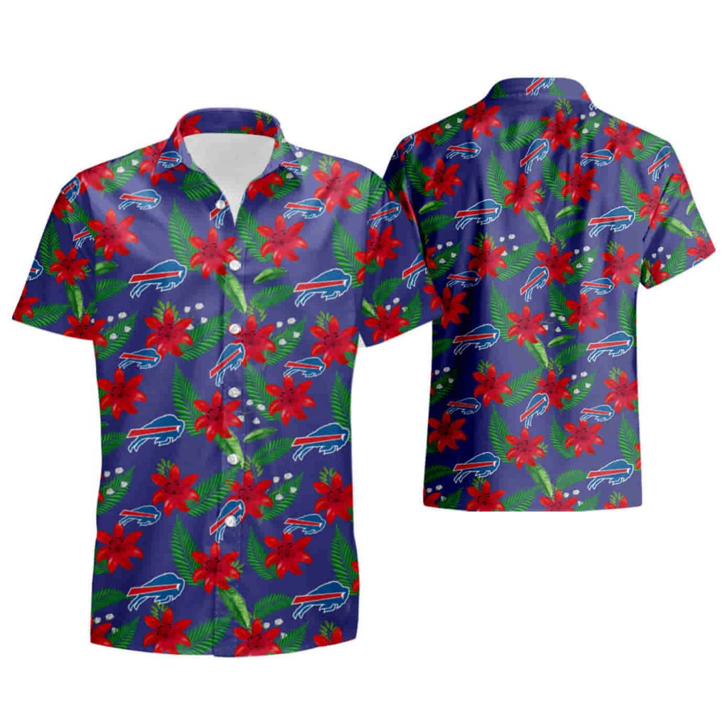 Buffalo Bills Hawaiian Shirt Floral Button Up Slim Fit Body Summer Shirt 9