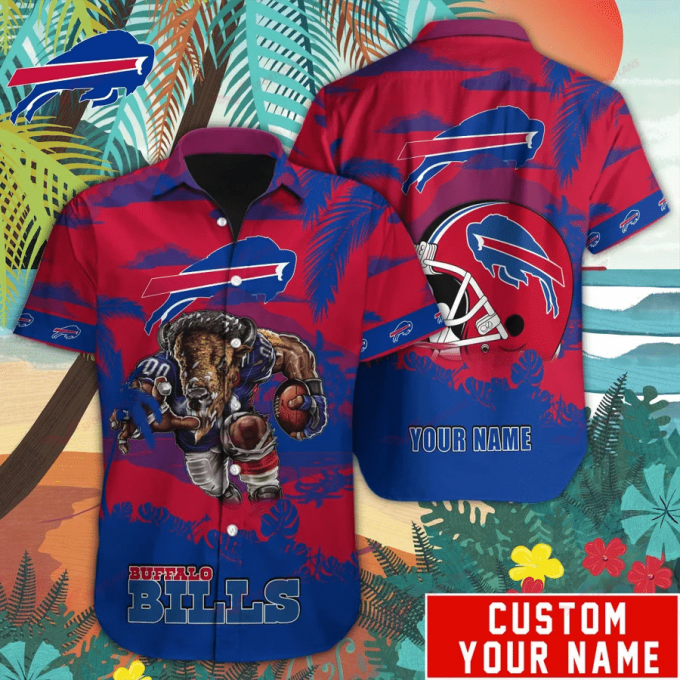 Buffalo Bills Hawaiian Shirt Mascot Customize Your Name 1