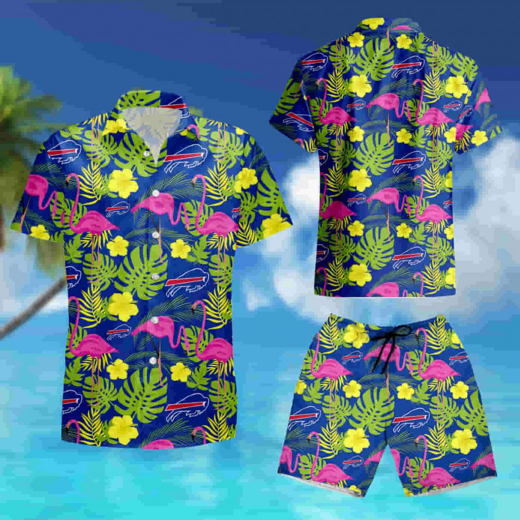 Buffalo Bills Nfl Highlights Button Up Stork Leaf Hawaiian Shirt Summer Shirt 12