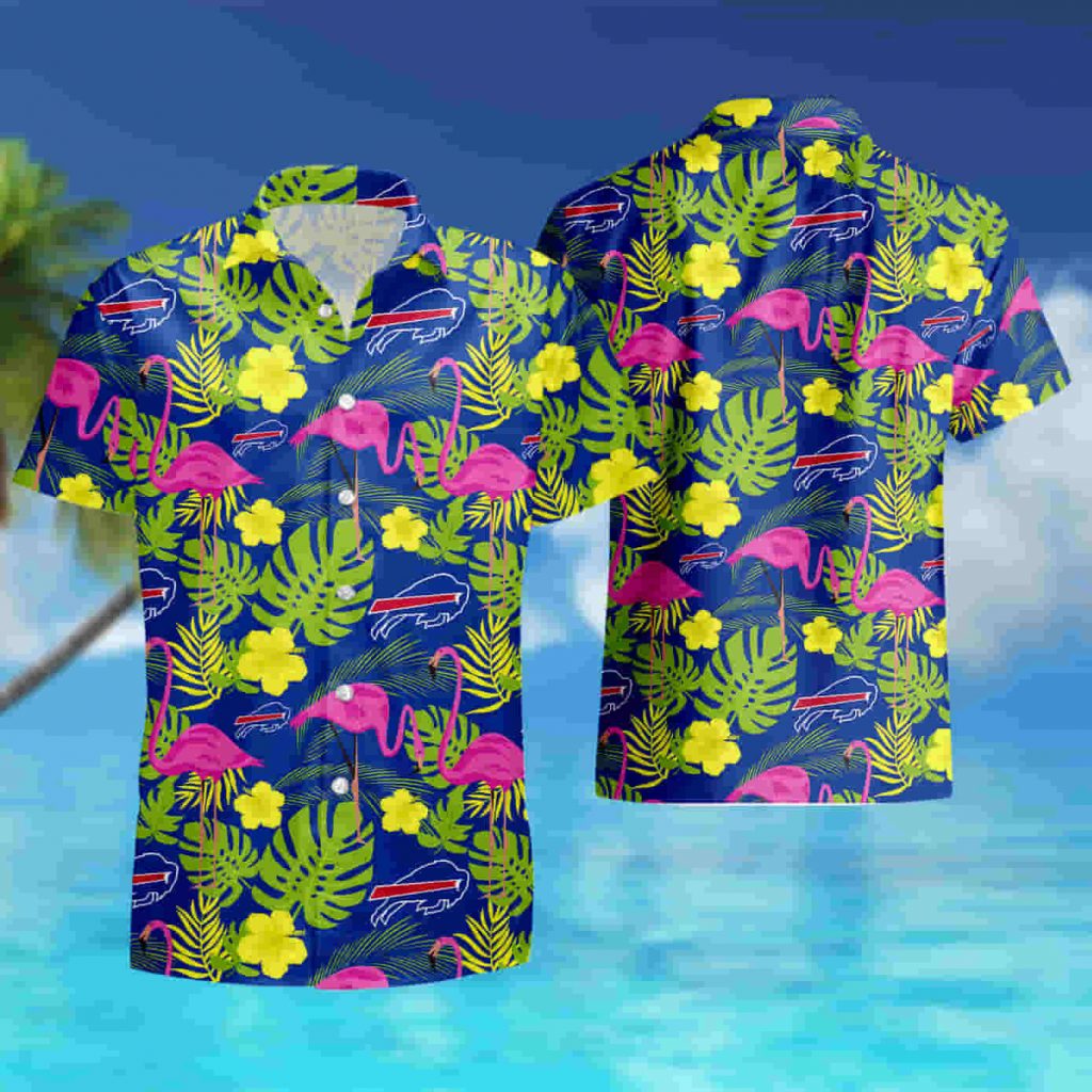 Buffalo Bills Nfl Highlights Button Up Stork Leaf Hawaiian Shirt Summer Shirt 14