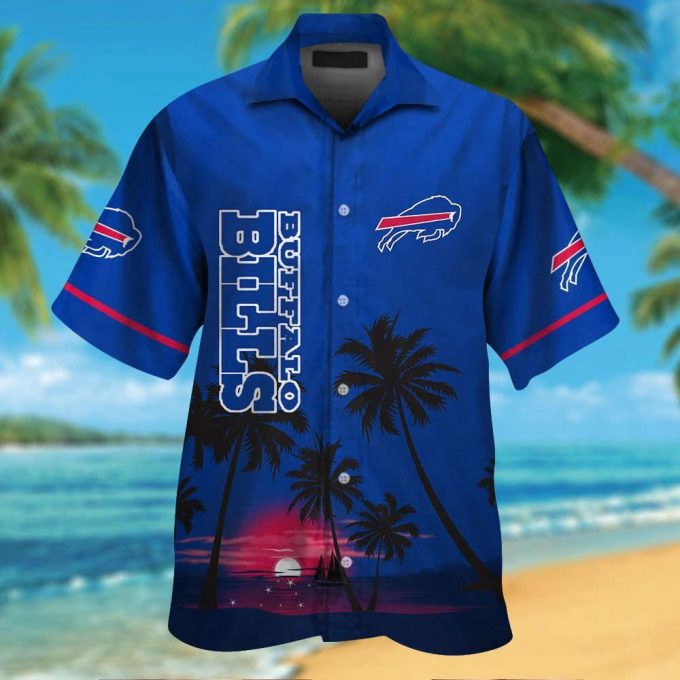 Buffalo Bills Short Sleeve Button Up Tropical Aloha Hawaiian Shirt Set For Men Women Gift For Fans 1