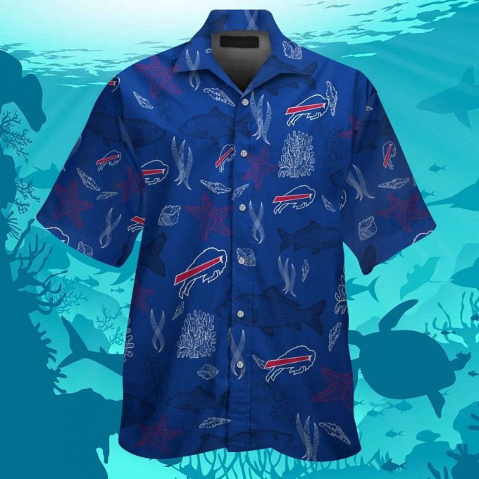 Buffalo Bills Short Sleeve Button Up Tropical Aloha Hawaiian Shirt Set For Men Women Gift For Fans 1