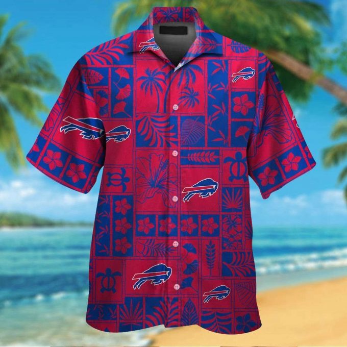 Buffalo Bills Short Sleeve Button Up Tropical Aloha Hawaiian Shirt Set For Men Women Gift For Fans 1