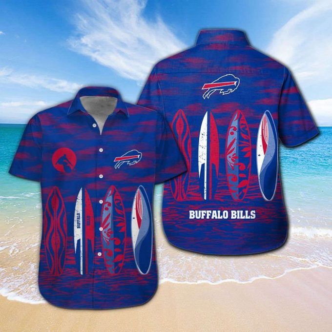 Buffalo Bills Short Sleeve Button Up Tropical Aloha Hawaiian Shirt Set For Men Women Gift For Fans 1