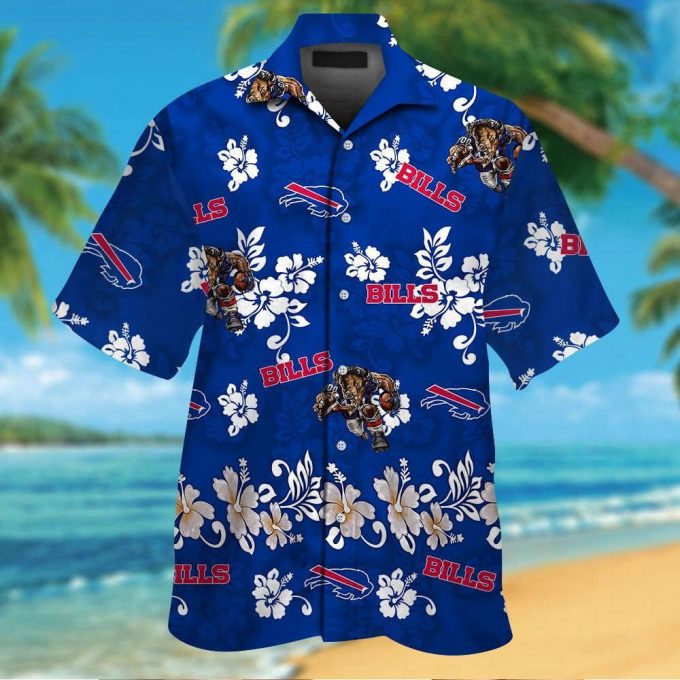 Buffalo Bills Short Sleeve Button Up Tropical Aloha Hawaiian Shirt Set For Men Women Gift For Fans