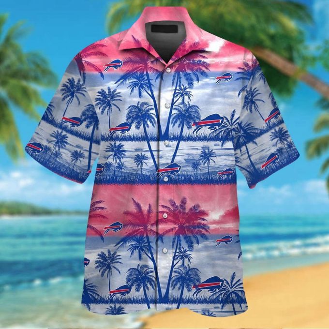 Buffalo Bills Short Sleeve Button Up Tropical Aloha Hawaiian Shirt Set For Men Women Gift For Fans 2