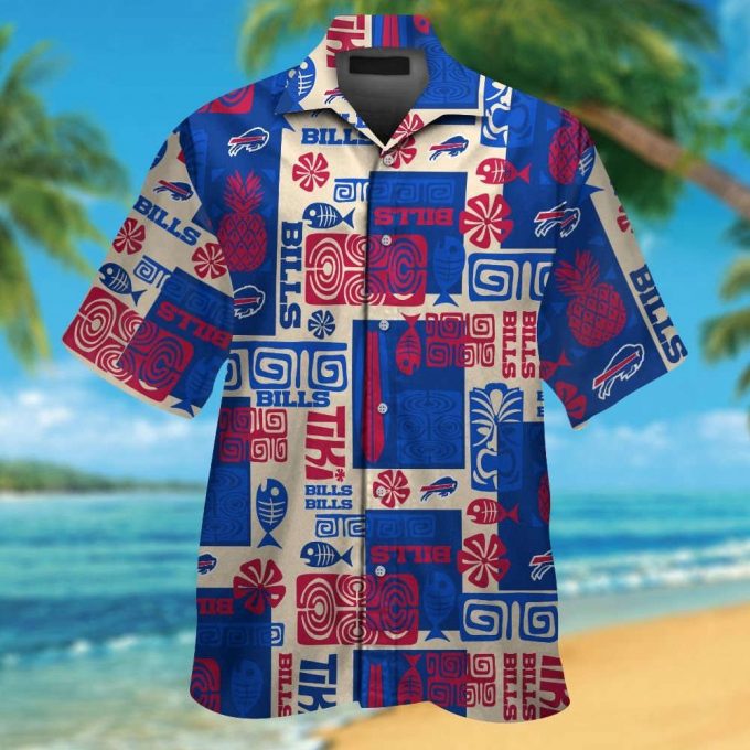 Buffalo Bills Short Sleeve Button Up Tropical Aloha Hawaiian Shirt Set For Men Women Gift For Fans