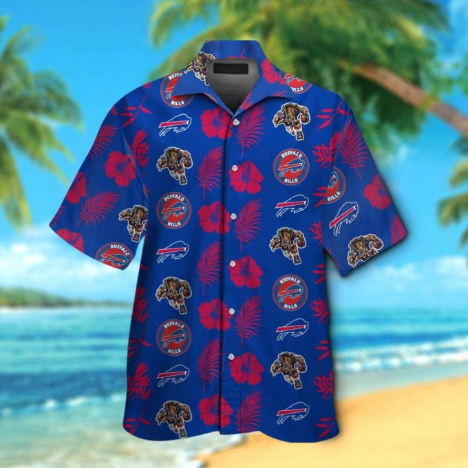 Buffalo Bills Short Sleeve Button Up Tropical Aloha Hawaiian Shirt Set For Men Women Gift For Fans