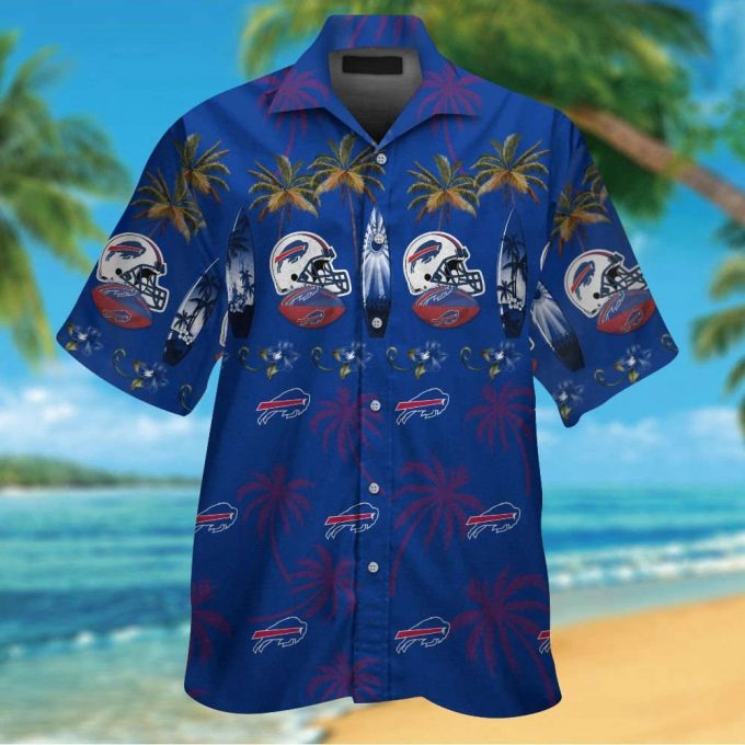 Buffalo Bills Short Sleeve Button Up Tropical Aloha Hawaiian Shirt Set For Men Women Gift For Fans