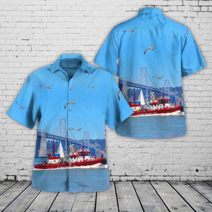 California, San Francisco Fire Department Fireboat Phoenix Hawaiian Shirt 1