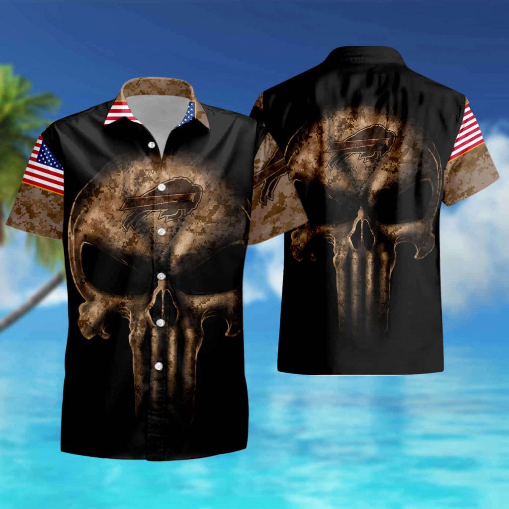 Camouflage Skull Buffalo Bills American Flag Hawaiian Shirt Summer Shirt 10
