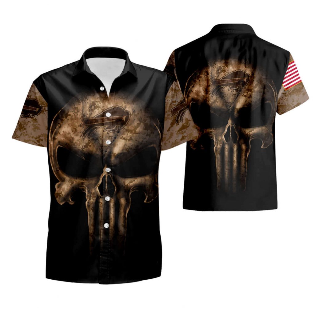 Camouflage Skull Buffalo Bills American Flag Hawaiian Shirt Summer Shirt 14