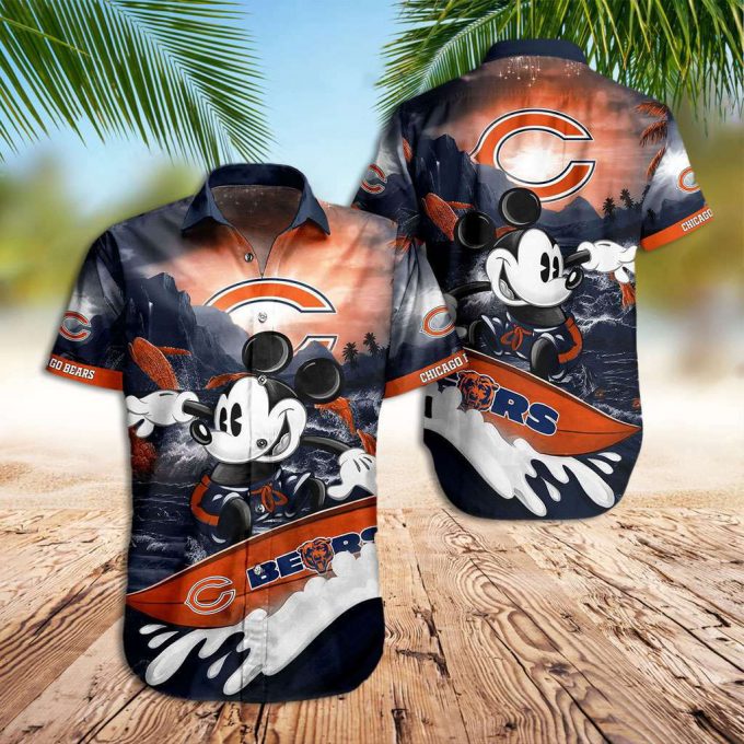 Chicago Bears Hawaiian Shirt Bears With Mickey Mouse Hawaiian Shirt 1
