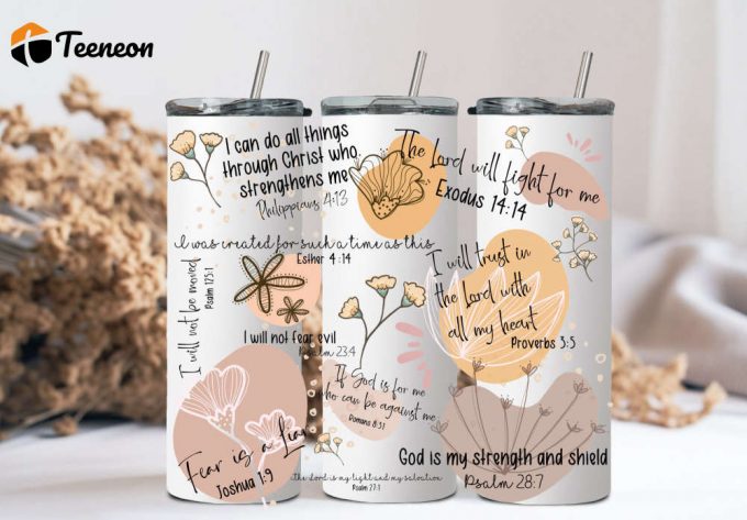 Christian Bible Verse Tumbler, Tumbler For Cold Drink 1