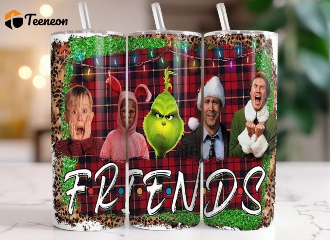 Christmas Movie Classics 20 Oz Tumbler, Tumbler For Cold Drink With Your Favorites, Home Alone, Elf, Grinch, National Lampoon’S, And The Christmas Story