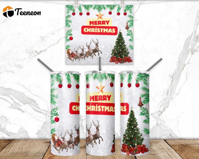 Christmas Tumbler Wrap Png 3D Tumbler Design Skinny Sublimation Tumbler 1