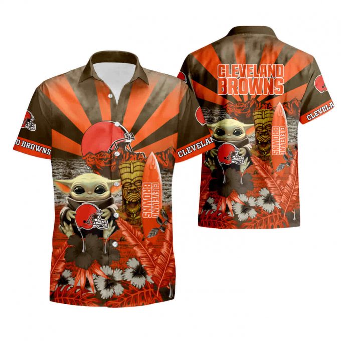 Cleveland Browns Baby Yoda Hawaiian Shirt Summer Shirt 2