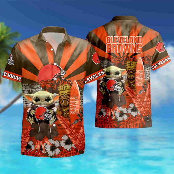 Cleveland Browns Baby Yoda Hawaiian Shirt Summer Shirt 5