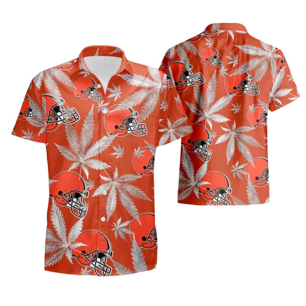 Cleveland Browns Cannabis Orange Hawaiian Shirt Summer Shirt 8