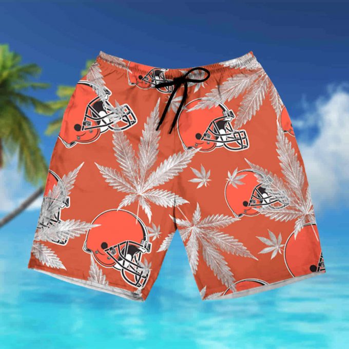 Cleveland Browns Cannabis Orange Hawaiian Shirt Summer Shirt 5