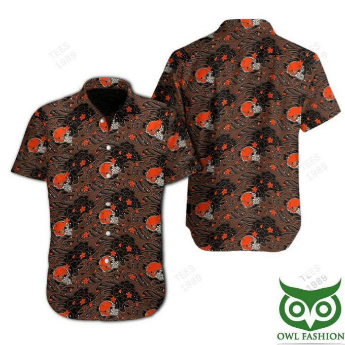 Cleveland Browns Great Waves Of Japanese Hawaiian Shirt 1