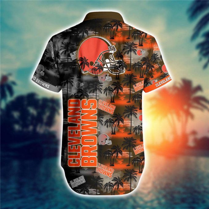Cleveland Browns Hawaiian Shirt Palm Tree Pattern 2