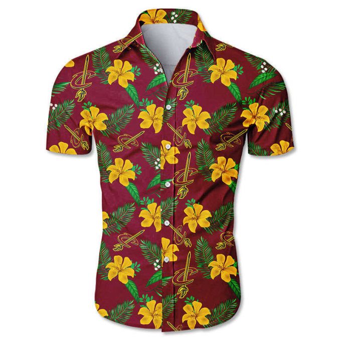 Cleveland Cavaliers Hawaiian Shirt Small Flowers 3072 1