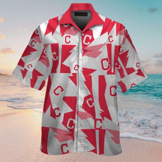 Cleveland Indians Short Sleeve Button Up Tropical Aloha Hawaiian Shirt Set For Men Women Gift For Fans 2