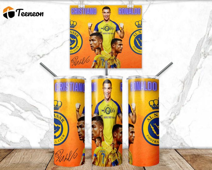 Cristiano Ronaldo Tumbler Design 20Oz Skinny Tumbler Wrap Sublimation Design Ronaldo 20Oz Skinny Tumbler Wrap Instant Download Png 1