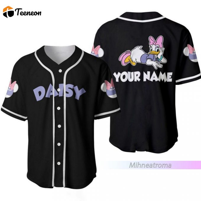 Daisy Baseball Jersey, Customized Shirt, Disney Baseball Shirt, Daisy Duck Jersey, Daisy Shirt, Disney Daisy Shirt, Gift For Her 1