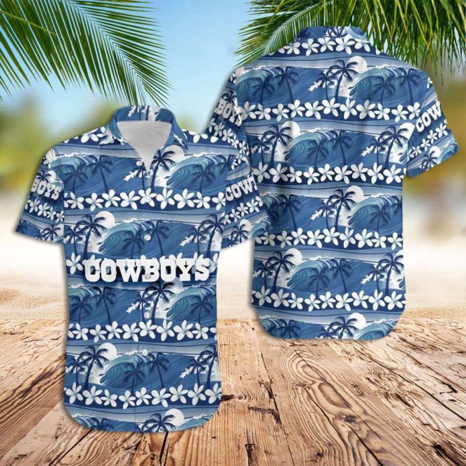 Dallas Cowboy Hawaiian Shirt Coconut Trees Hawaiian Shirt 2