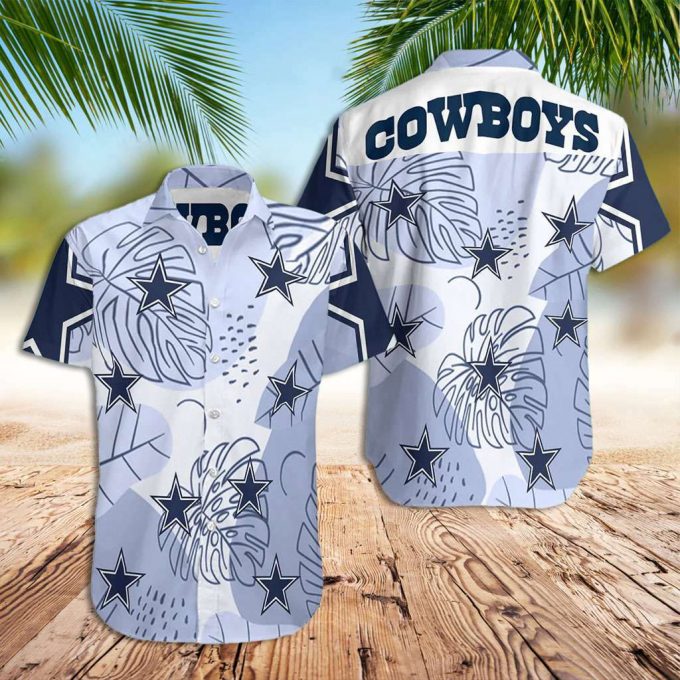 Dallas Cowboy Hawaiian Shirt Cowboys Palm Leaves Hawaiian Shirt 2