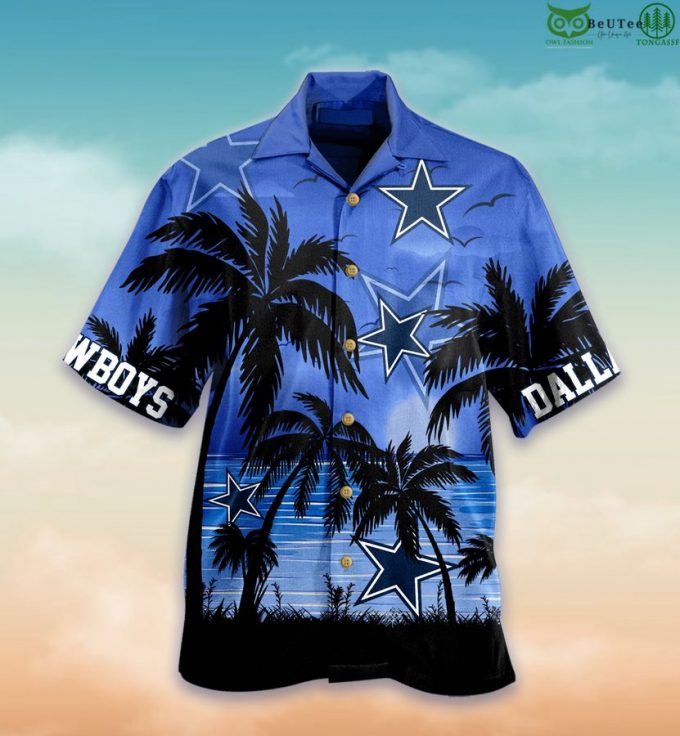 Dallas Cowboy Nfl Palm Sunset Hawaiian Shirt 1