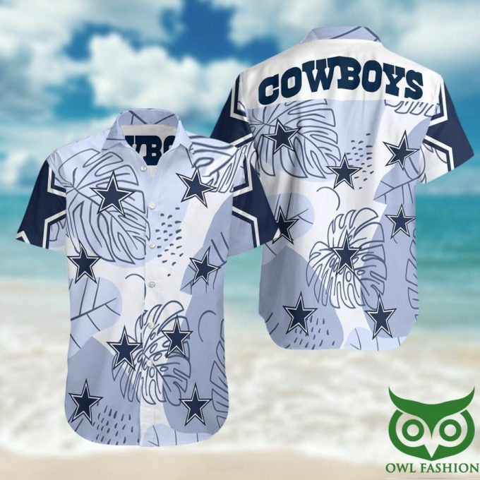 Dallas Cowboys Dark Blue And White Hawaiian Shirt 1