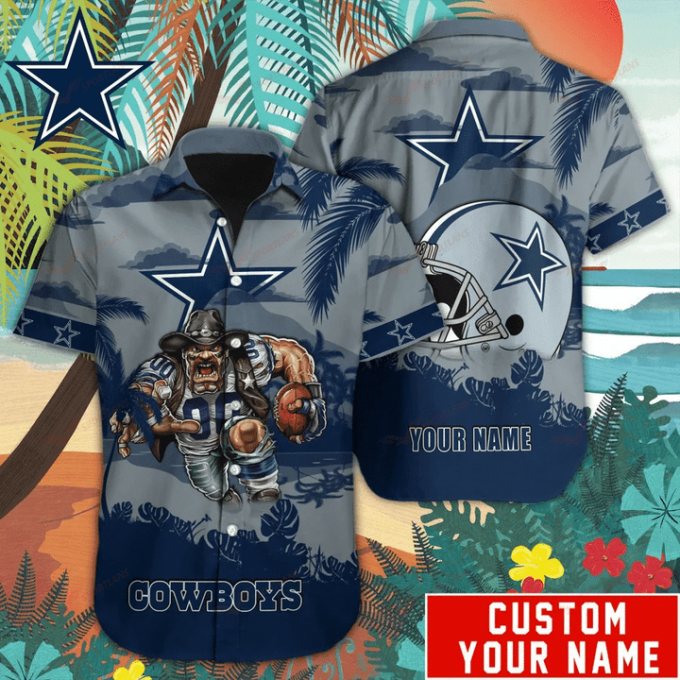 Dallas Cowboys Hawaiian Shirt Mascot Customize Your Name 1