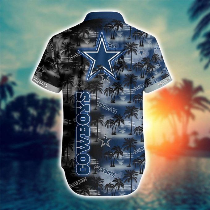 Dallas Cowboys Hawaiian Shirt Palm Tree Pattern 2