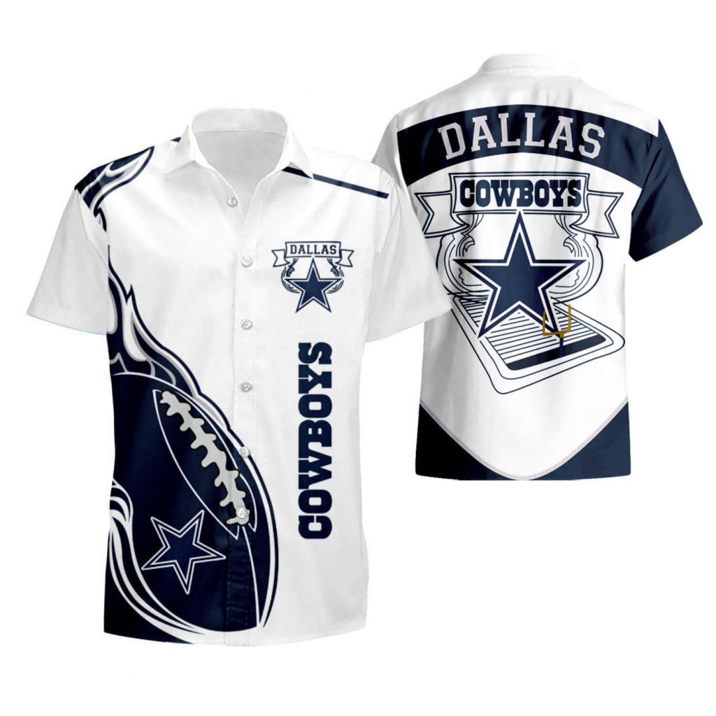 Dallas Cowboys Mens Fireball Hawaiian Shirt Summer Shirt 8