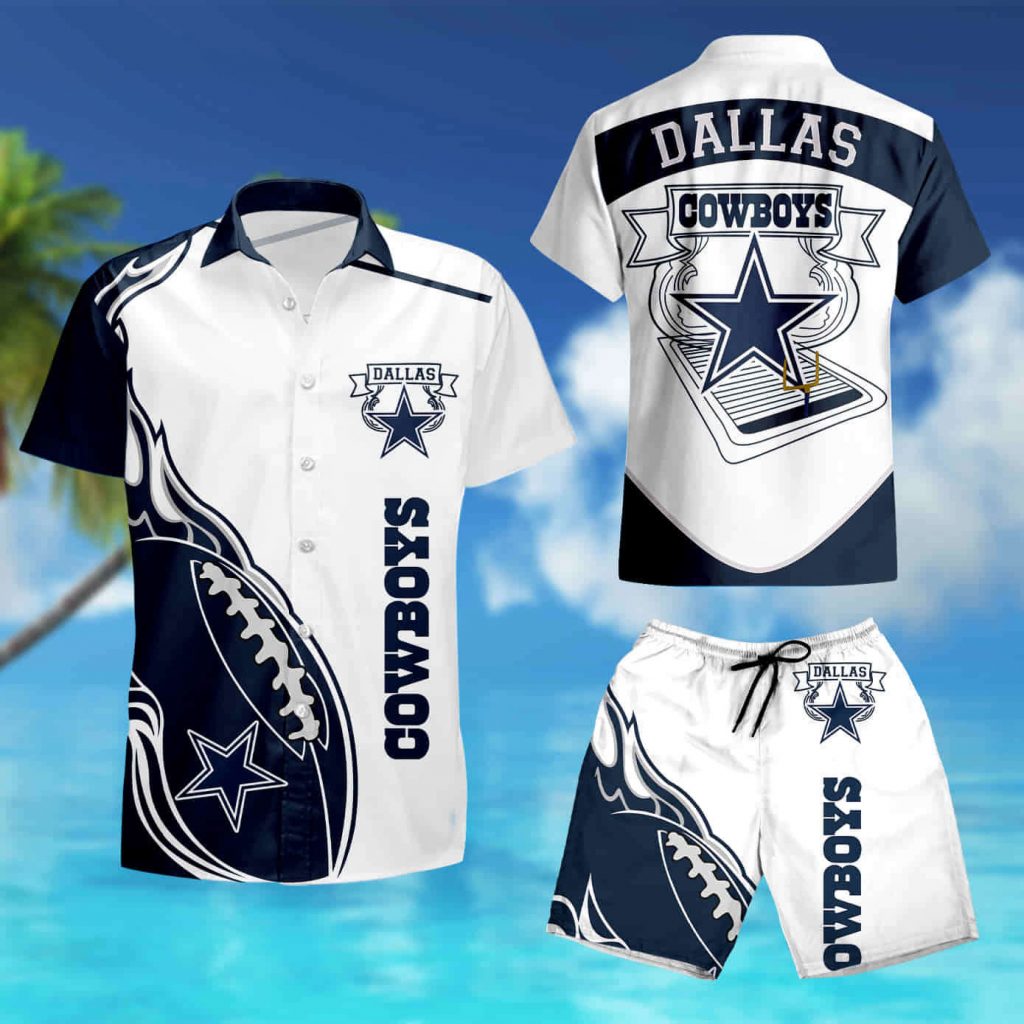 Dallas Cowboys Mens Fireball Hawaiian Shirt Summer Shirt 12