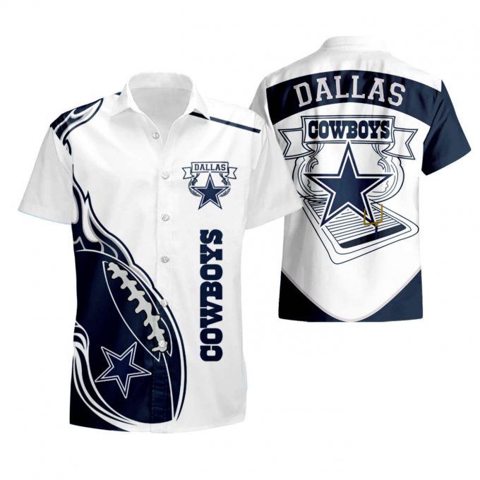 Dallas Cowboys Mens Fireball Hawaiian Shirt Summer Shirt 1