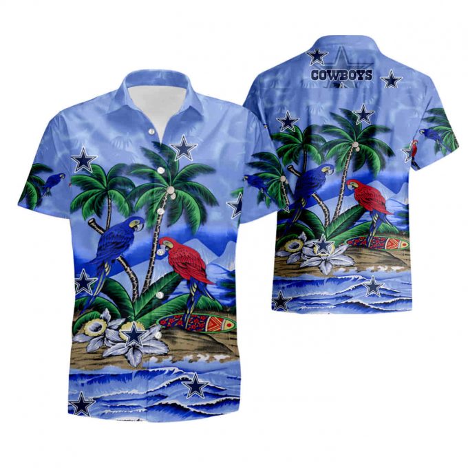 Dallas Cowboys Parrots Couple Hawaiian Shirt Summer Shirt 4