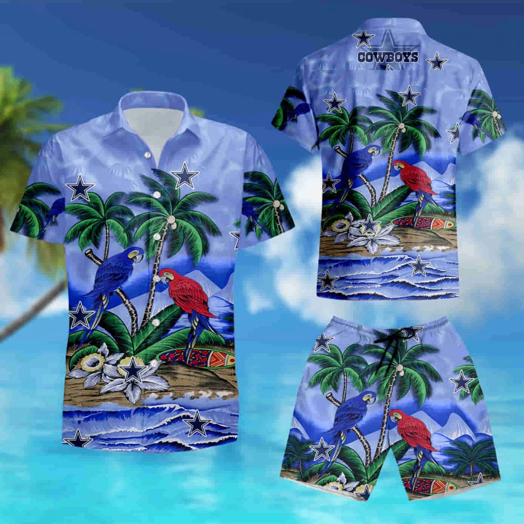 Dallas Cowboys Parrots Couple Hawaiian Shirt Summer Shirt 14
