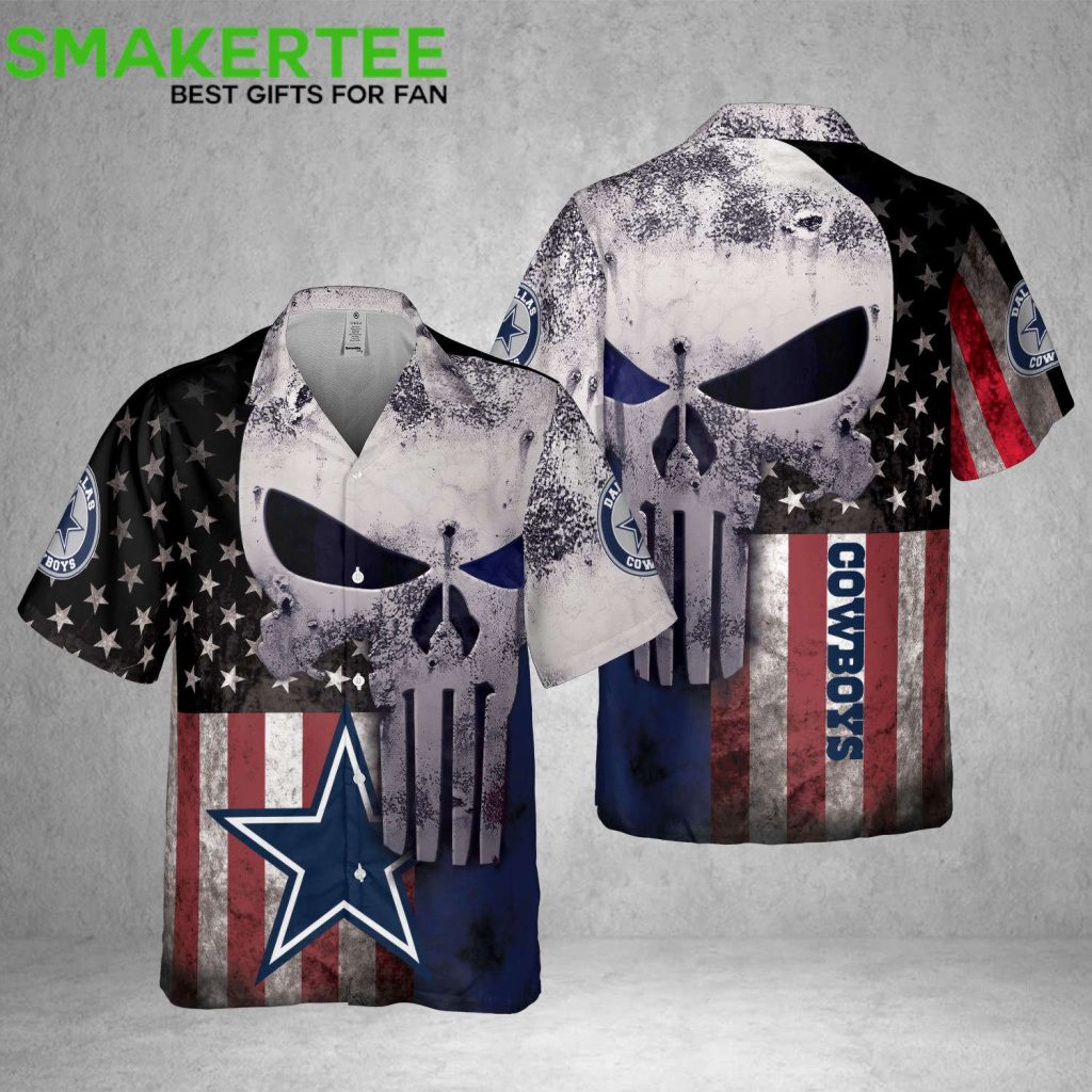 Dallas Cowboys Skull Hawaiian Shirt 5