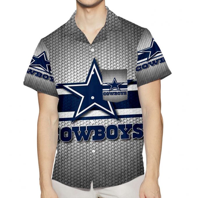 Dallas Cowboys Star Gray 3D All Over Print Summer Beach Hawaiian Shirt With Pocket 1