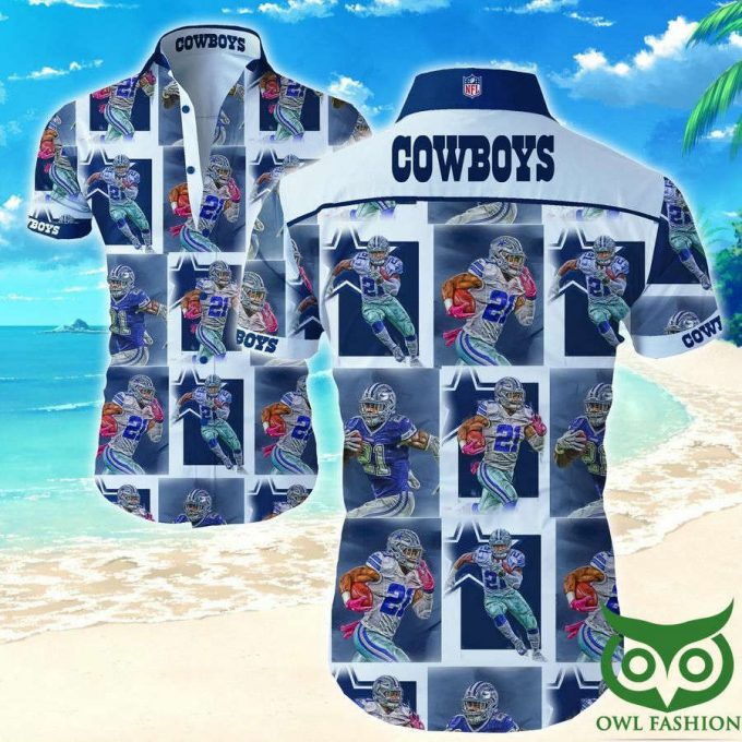 Dallas Cowboys Team Players Drawing Hawaiian Shirt 1