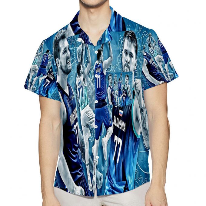 Dallas Mavericks 77 Luka Doncic L14 3D All Over Print Summer Beach Hawaiian Shirt With Pocket 1