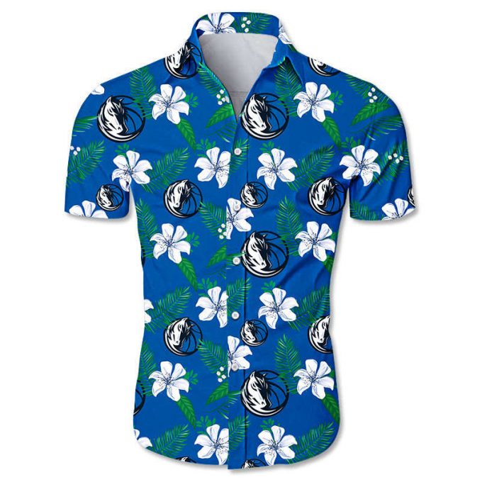 Dallas Mavericks Hawaiian Shirt Small Flowers 1
